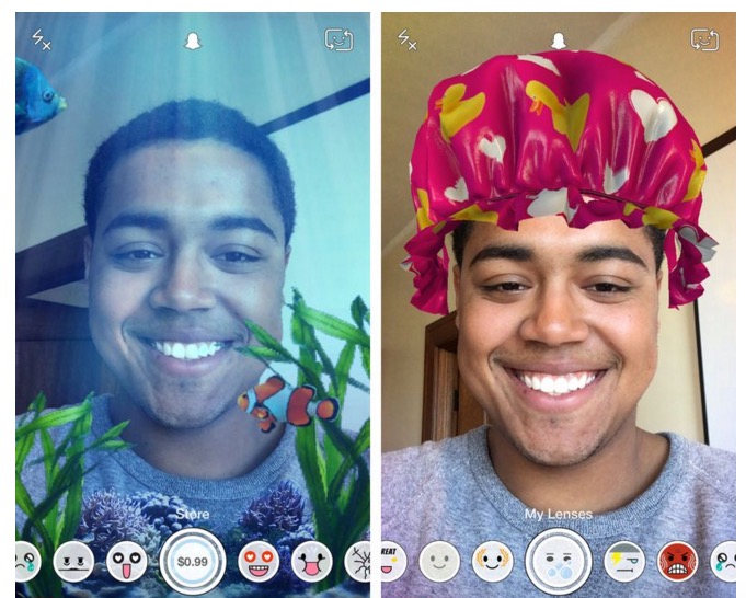 snapchat tienda de filtros para selfies