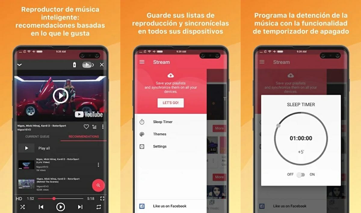 stream aplicaciones para escuchar musica youtube 1