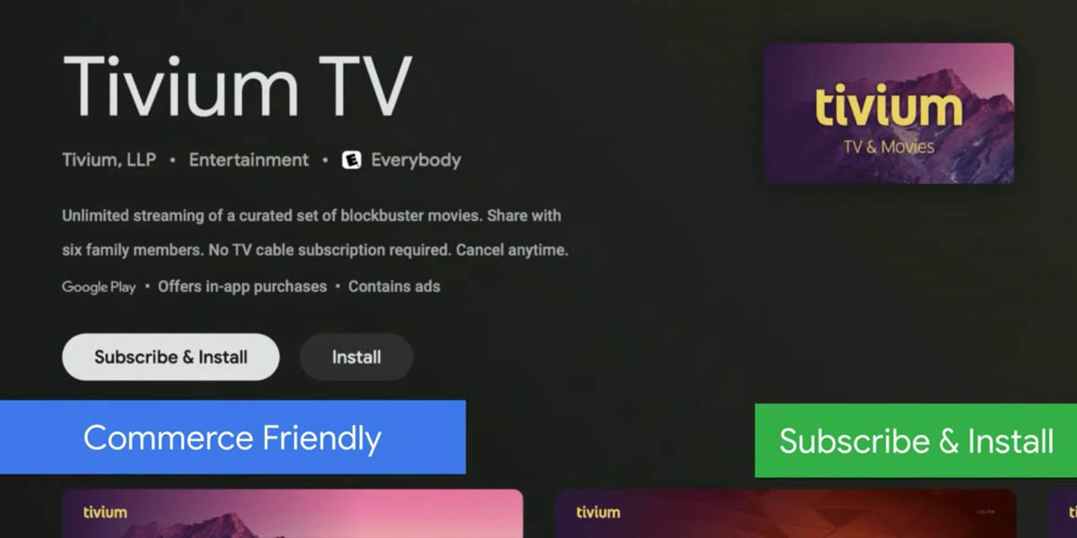 suscripción fácil Android TV