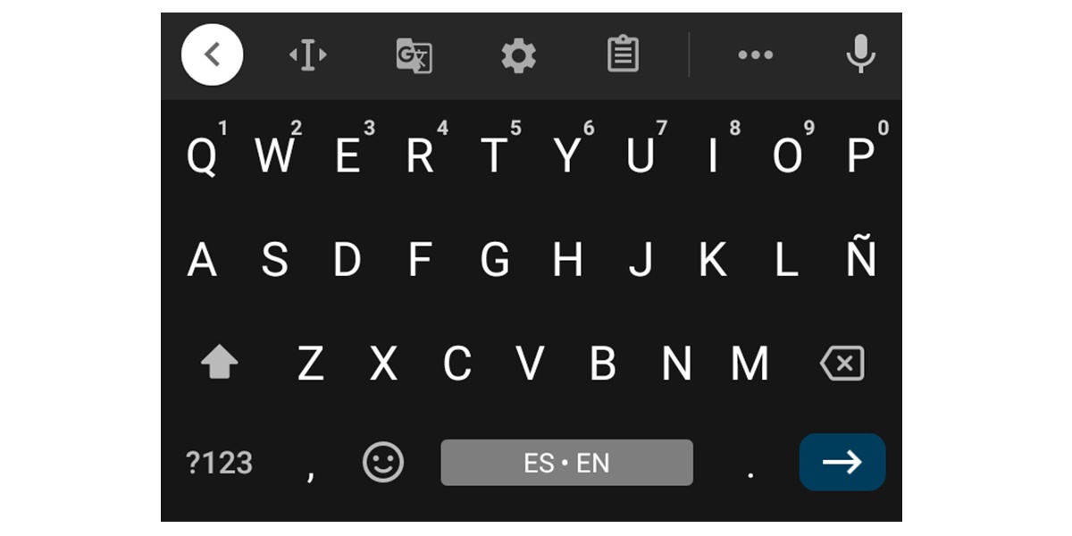 tecla espacio de gboard sin logo de google