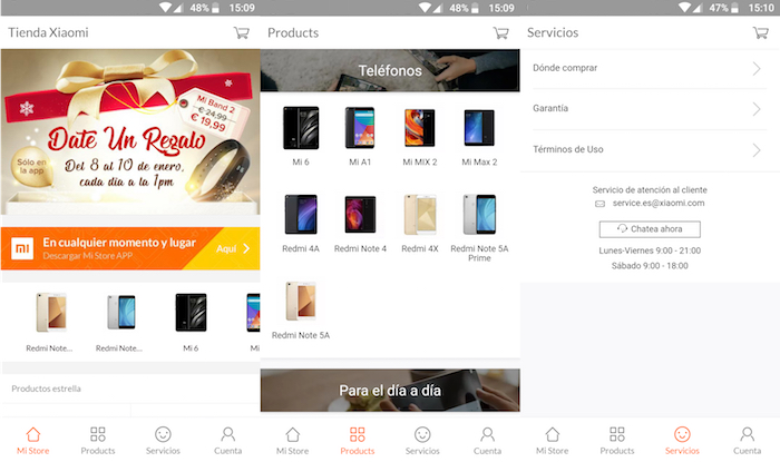 tienda xiaomi aplicacion