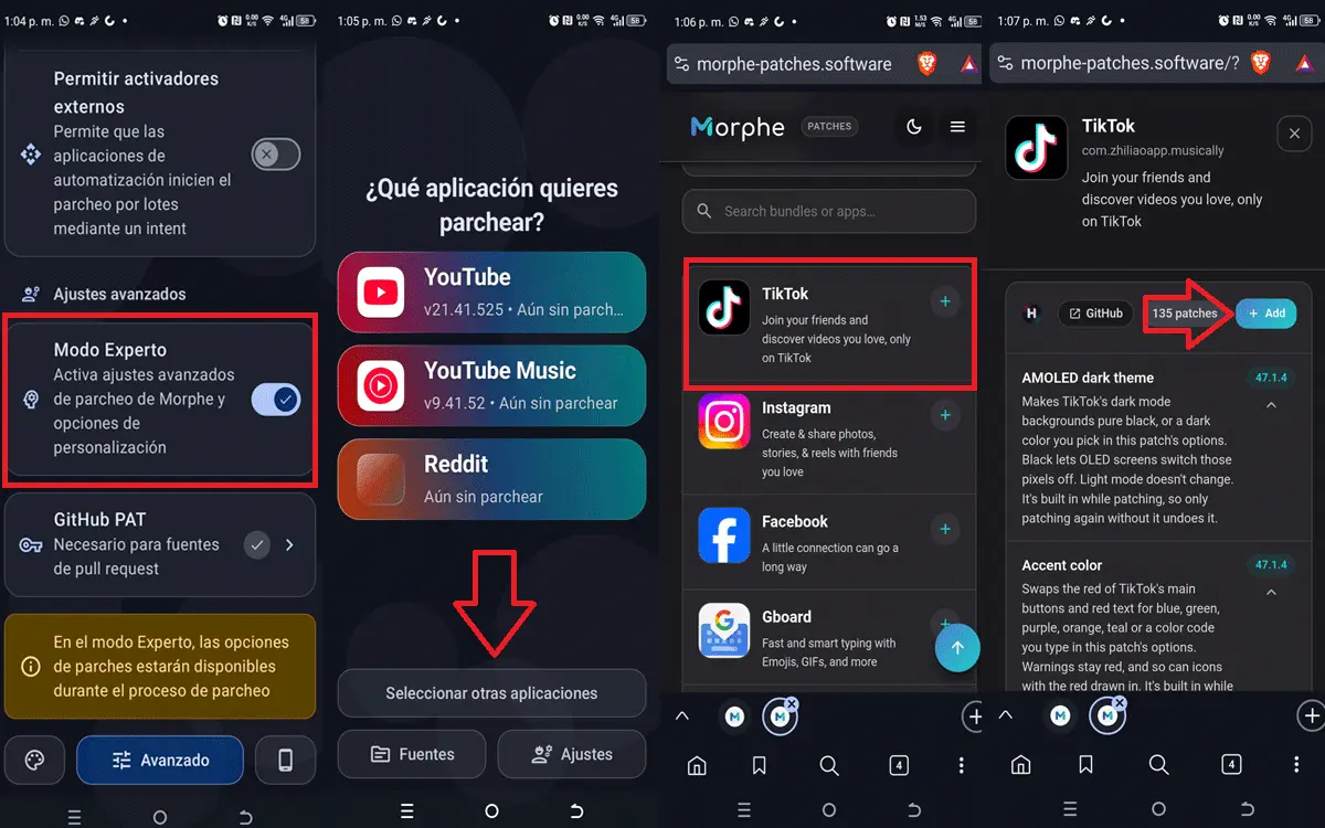 Busca el parche de TikTok Morphe