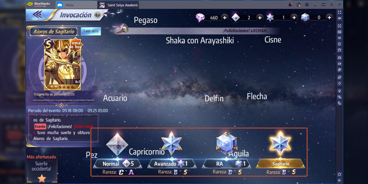 Suerte Austral Saint Seiya Dónde Apuntar