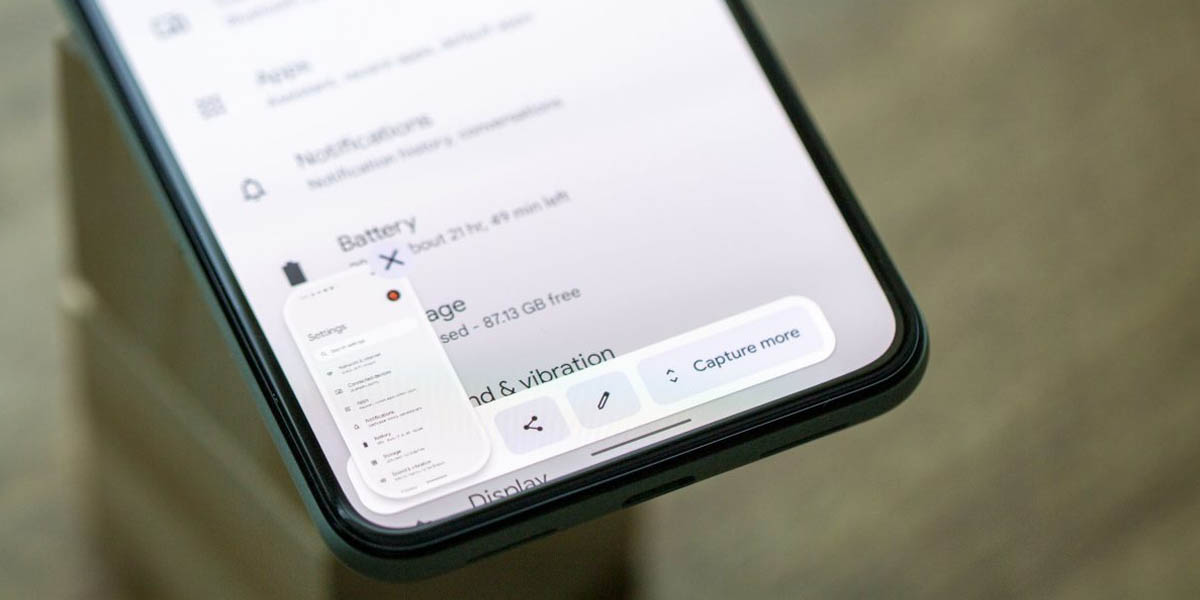 tomar capturas de pantalla con desplazamiento android 12