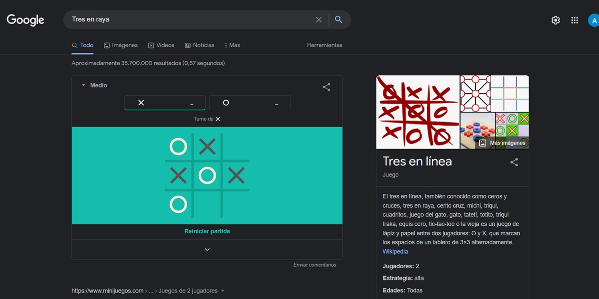 tres en raya google