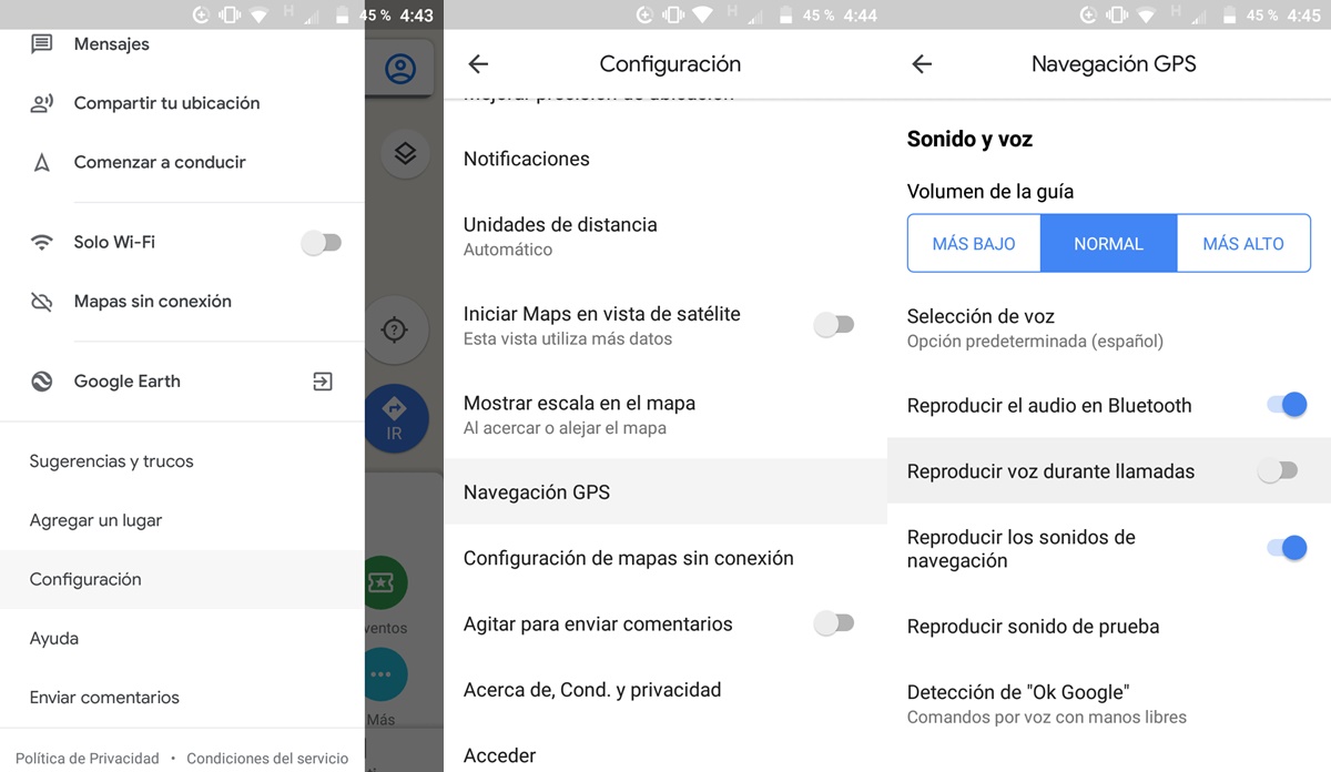 tutorial como silenciar voz google maps llamadas