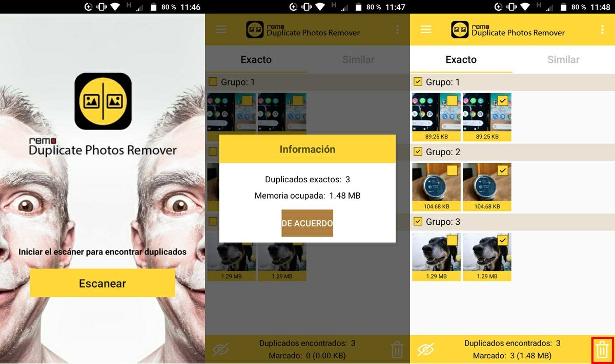 tutorial remo app eliminar fotos duplicadas android