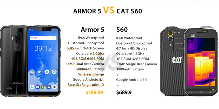 ulefone armor 5 vs cat s60