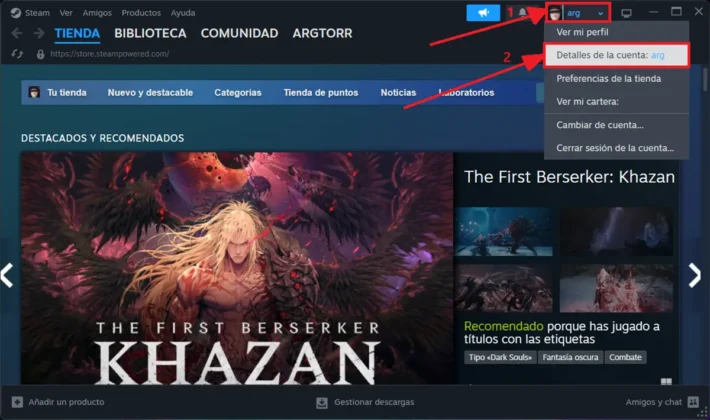 ver dispositivos conectados a mi cuenta de Steam paso 1