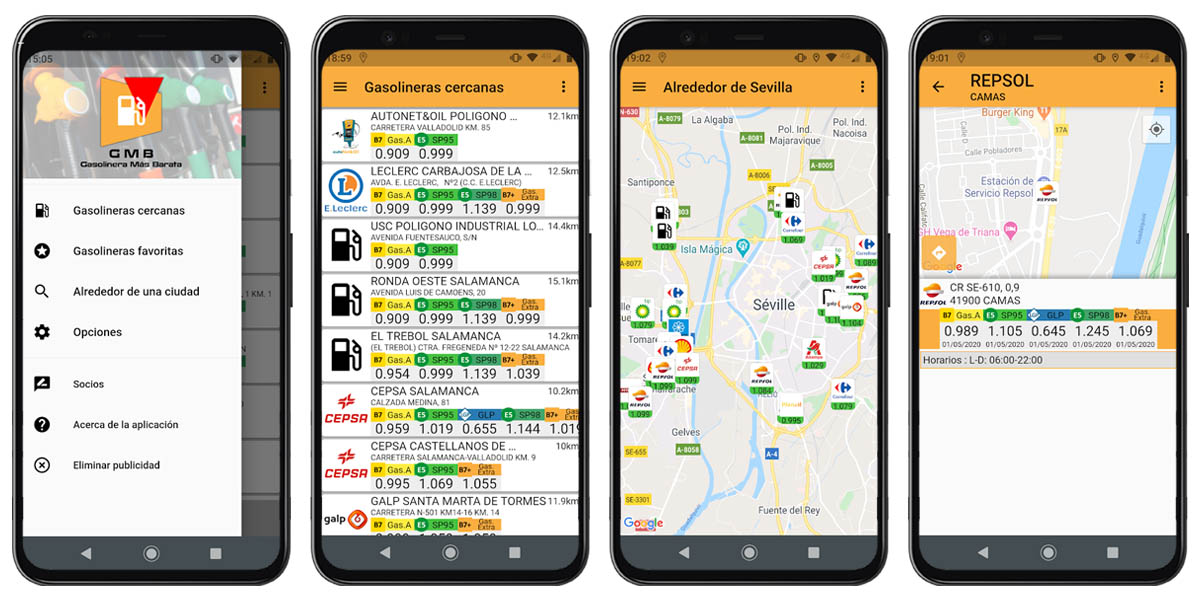 ver precios gasolina mas barata españa android