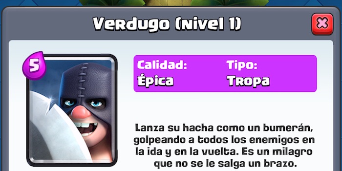 Nueva carta Verdugo llega a Clash Royale