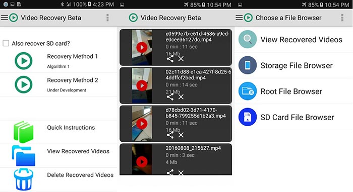 video recovery