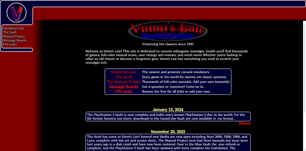 vimm lair emulador online de consolas clasicas