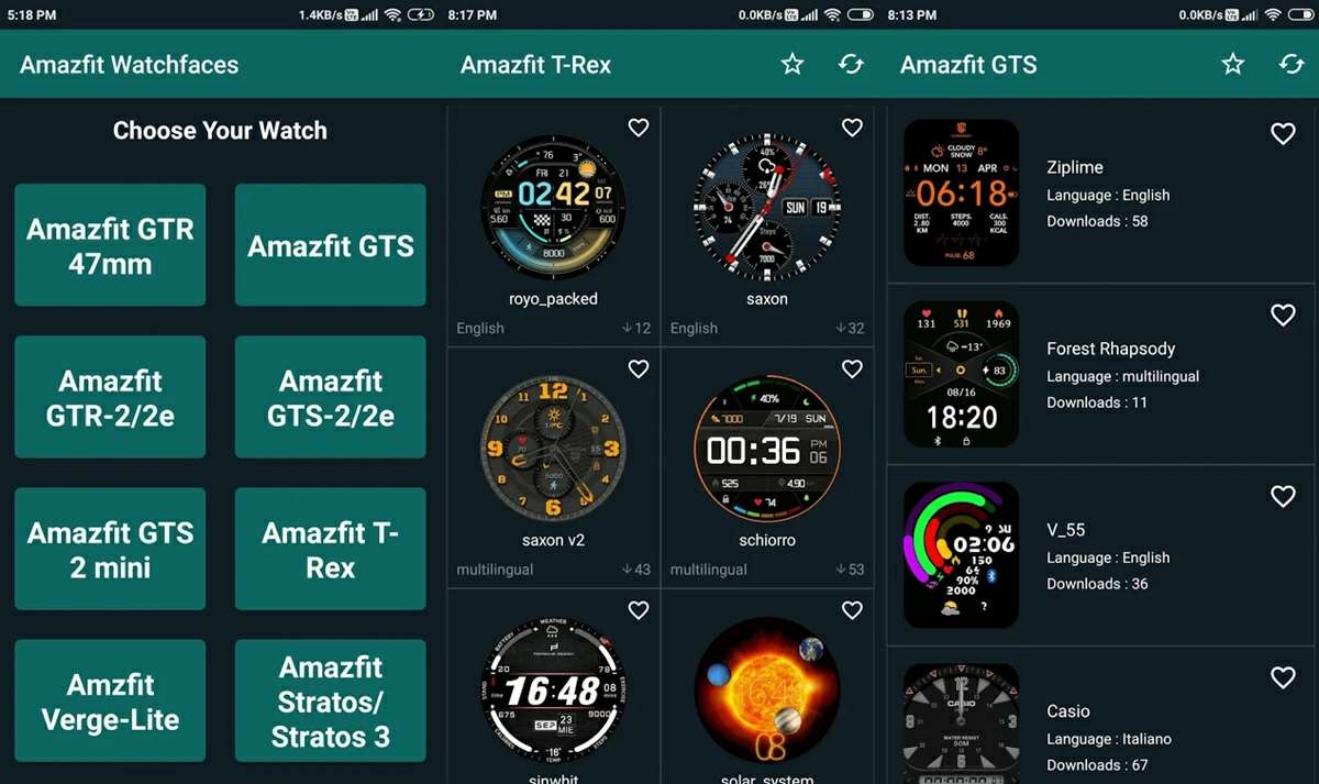 watchfaces for amazfit