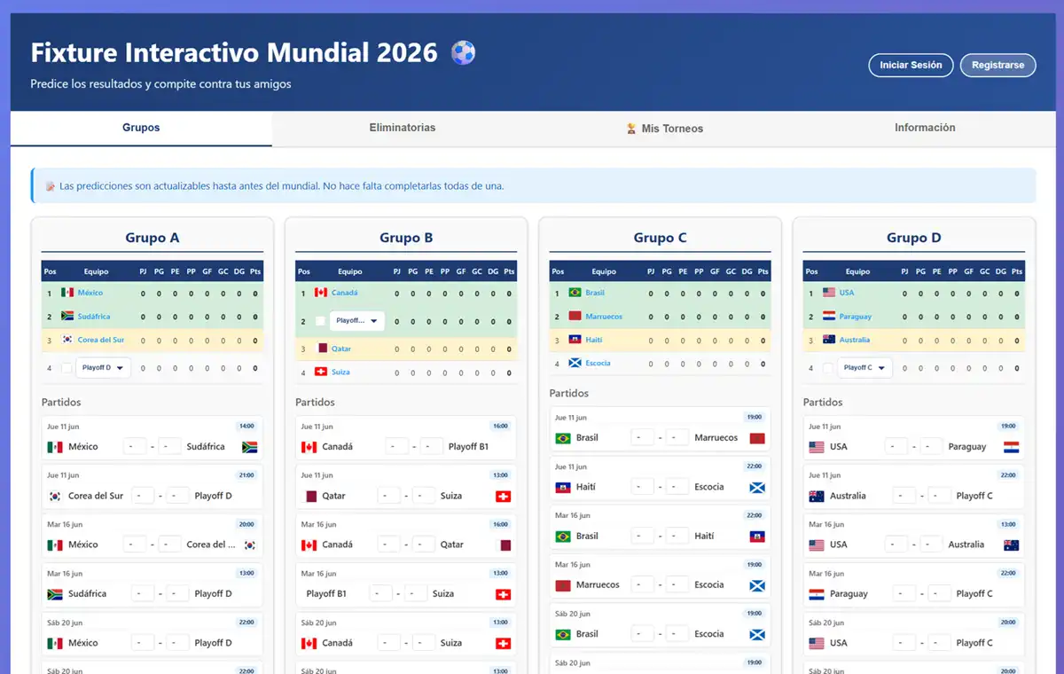 web prode mundial 2026