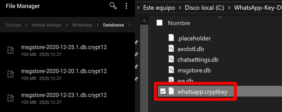 whatsapp msgstore llave de encriptacion