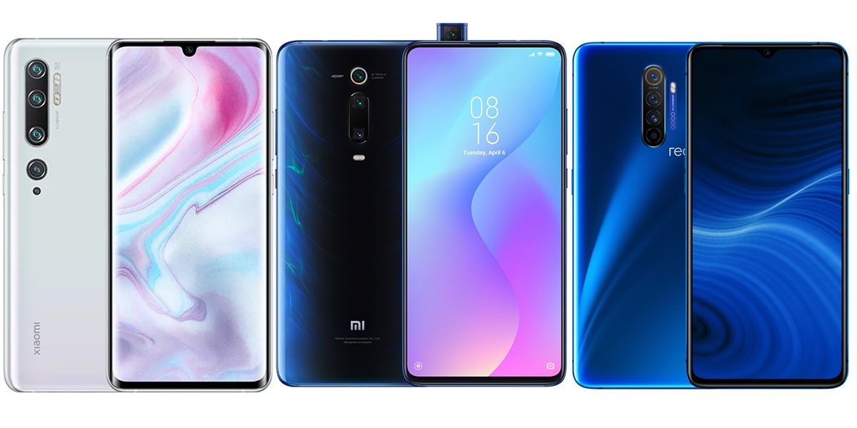 xiaomi mi note 10 vs mi 9t pro vs realme x2 pro